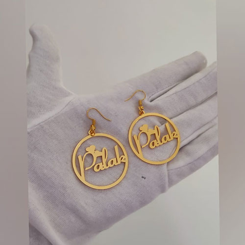 Buy Custom Personalized Name Earrings, Gift for Women Girls Sister, Initial  Stainless Steel Stud Earrings Made with Any Name, 3 Colors Online at  desertcartINDIA